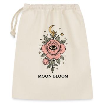 Moon Bloom - Pfingstrose mit Auge & Mond - Geschenkbeutel aus Baumwolle (40 x 50 cm) - Natur - Vorne