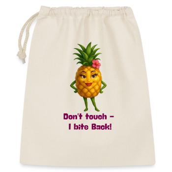Don´t touch Ananas - Geschenkbeutel aus Baumwolle (40 x 50 cm) - Natur - Vorne