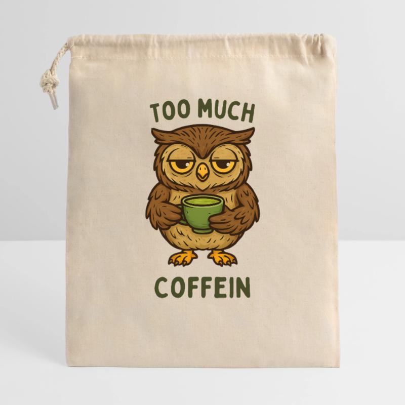 Nickernde Eule mit Kaffeebecher Geschenkbeutel aus Baumwolle (40 x 50 cm)
