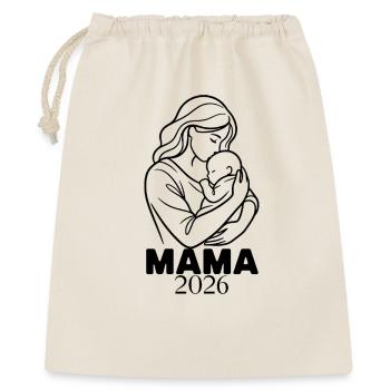Mama 2026 - Minimalist Line Art Mutter - Geschenkbeutel aus Baumwolle (40 x 50 cm) - Natur - Vorne