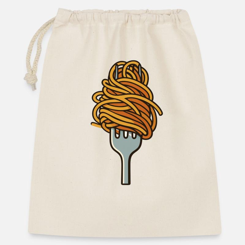 Spaghetti - Geschenkbeutel aus Baumwolle (40 x 50 cm) - Natur