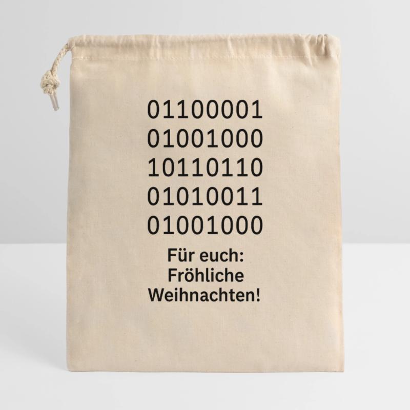 Binary Code Weihnachtszauber Geschenkbeutel aus Baumwolle (40 x 50 cm)
