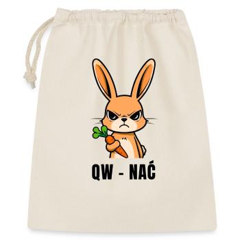 QW NAĆ – Der Hase, der sagt, was du denkst - Geschenkbeutel aus Baumwolle (40 x 50 cm) - Natur - Vorne
