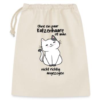 Ohne Katzenhaare - Geschenkbeutel aus Baumwolle (40 x 50 cm) - Natur - Vorne