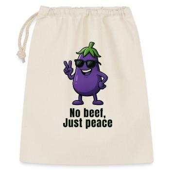 No Meat, Peaceful Eggplant - No beef - Gift Bag 40 x 50 cm - nature - Front