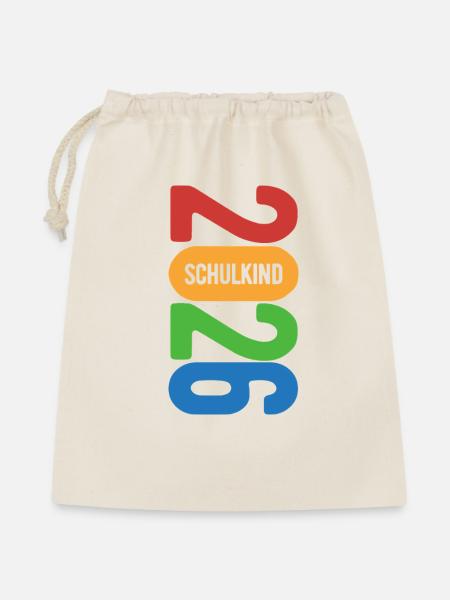 Schulkind 2026 - Einschulung - Erstklässler - Geschenkbeutel aus Baumwolle (40 x 50 cm) - Natur