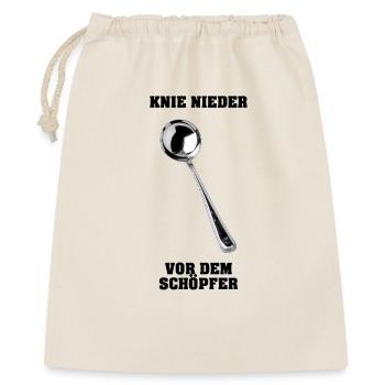 Knie nieder vor dem Schöpfer - Geschenkbeutel aus Baumwolle (40 x 50 cm) - Natur - Vorne