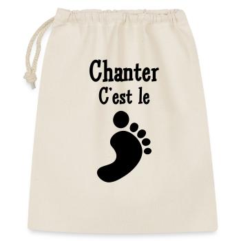 Chanter c'est le pied – passion musique voix joie - Sac cadeau 40 x 50 cm - nature - Devant