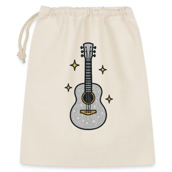 Glitzernde Gitarre fürs Musikerherz - Geschenkbeutel aus Baumwolle (40 x 50 cm) - Natur - Vorne