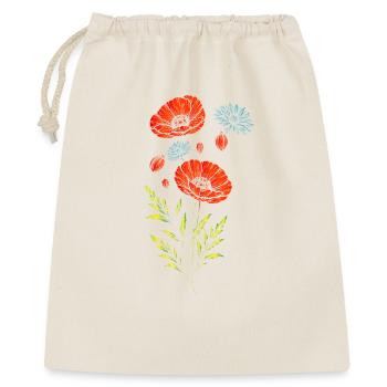 Mohn und Kornblume Florales Vintage Design  - Geschenkbeutel aus Baumwolle (40 x 50 cm) - Natur - Vorne
