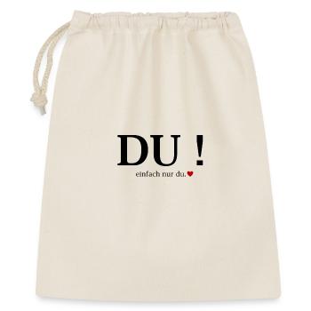 Du! Einfach Nur Du Herz - Geschenkbeutel aus Baumwolle (40 x 50 cm) - Natur - Vorne