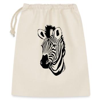 Zebra T-shirt Geschenk - Geschenkbeutel aus Baumwolle (40 x 50 cm) - Natur - Vorne