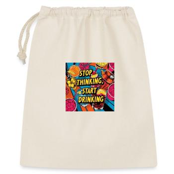 Cocktails mit Humorvollen Text - Geschenkbeutel aus Baumwolle (40 x 50 cm) - Natur - Vorne