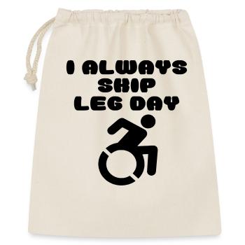 Une personne en fauteuil roulant saute la journée des jambes # - Sac cadeau 40 x 50 cm - nature - Devant