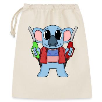 Tankwart Koala Tankstelle - Geschenkbeutel aus Baumwolle (40 x 50 cm) - Natur - Vorne
