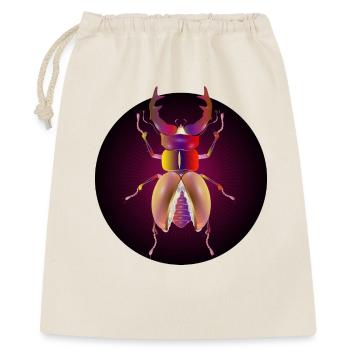 leuchtender Hirschkäfer in rötlichen Farben - Geschenkbeutel aus Baumwolle (40 x 50 cm) - Natur - Vorne