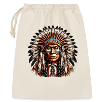 Amerikanisch Indianer Amerikanische Rote Haut - Geschenkbeutel aus Baumwolle (40 x 50 cm) - Natur - Vorne
