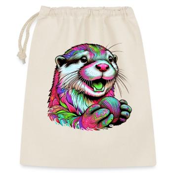 Otter - Geschenkbeutel aus Baumwolle (40 x 50 cm) - Natur - Vorne