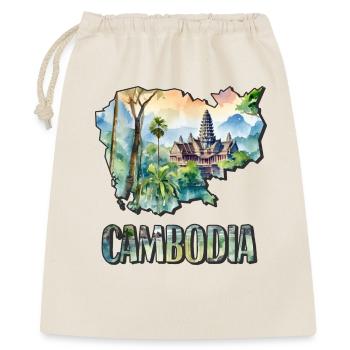 Watercolor Map Cambodia - Gift Bag 40 x 50 cm - nature - Front
