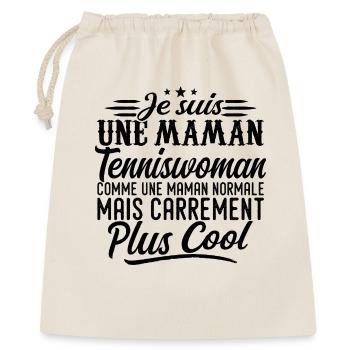 Maman Tennisfrau: normal, aber knallharter - Geschenkbeutel aus Baumwolle (40 x 50 cm) - Natur - Vorne