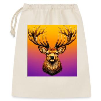 Hirsch - Geschenkbeutel aus Baumwolle (40 x 50 cm) - Natur - Vorne