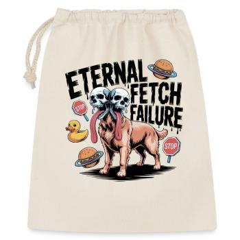 Eternal Fetch: Doppel-Totenkopf-Zungenhund - Geschenkbeutel aus Baumwolle (40 x 50 cm) - Natur - Vorne