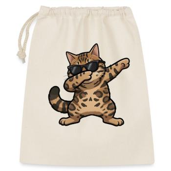 Dabbing Bengal Katze - Geschenkbeutel aus Baumwolle (40 x 50 cm) - Natur - Vorne