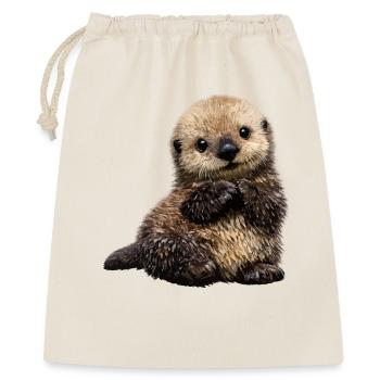 Otter cuddly toy on playful pattern - Gift Bag 40 x 50 cm - nature - Front