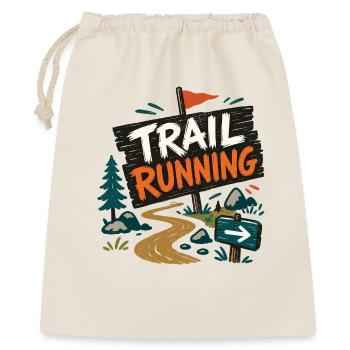 Trailrunning - Geschenkbeutel aus Baumwolle (40 x 50 cm) - Natur - Vorne