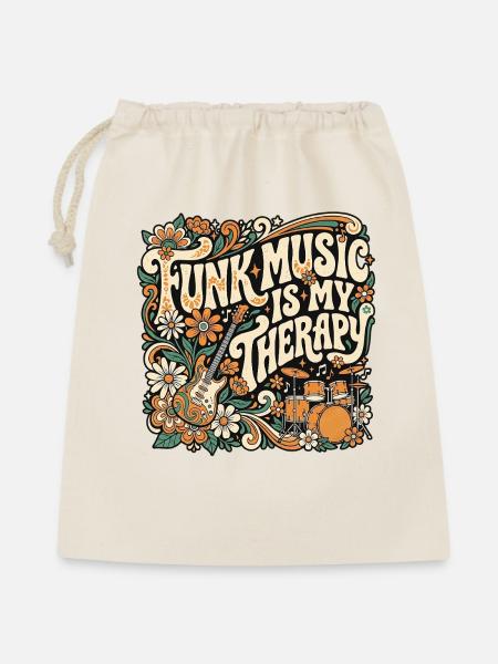 Funk Therapy Retro - Geschenkbeutel aus Baumwolle (40 x 50 cm) - Natur