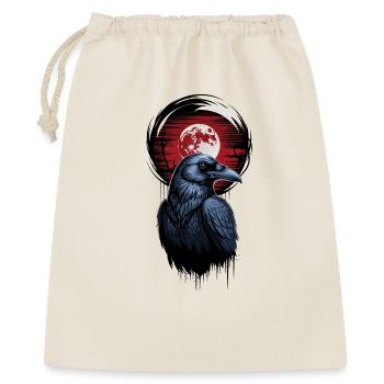 Corbeau devant une pleine lune rouge sang Corbeau nocturne mystique - Sac cadeau 40 x 50 cm - nature - Devant