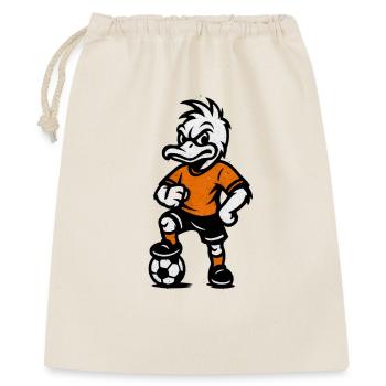 Retro-Duck Fußballheld - Geschenkbeutel aus Baumwolle (40 x 50 cm) - Natur - Vorne