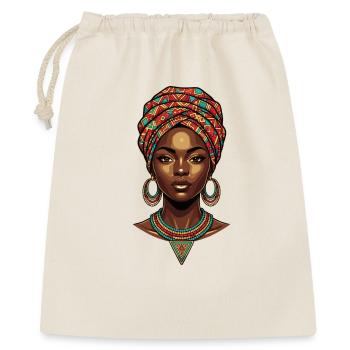 African Headscarf Queen Portrait - Gift Bag 40 x 50 cm - nature - Front