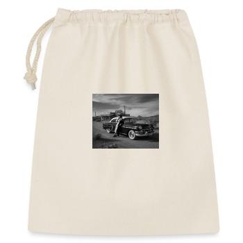 Vintage Design 50's cars'n'diners - Geschenkbeutel aus Baumwolle (40 x 50 cm) - Natur - Vorne