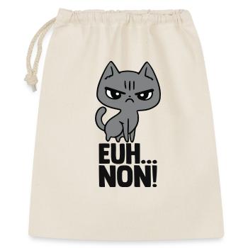 Chat Grognon Drôle Mauvaise Humeur Boudeuse Fille - Gift Bag 40 x 50 cm - nature - Front