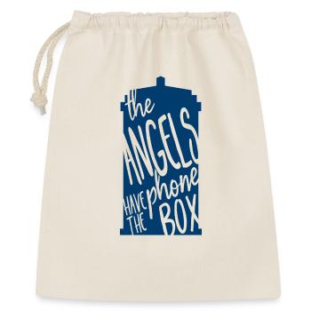 the angels have the phone box - Geschenkbeutel aus Baumwolle (40 x 50 cm) - Natur - Vorne