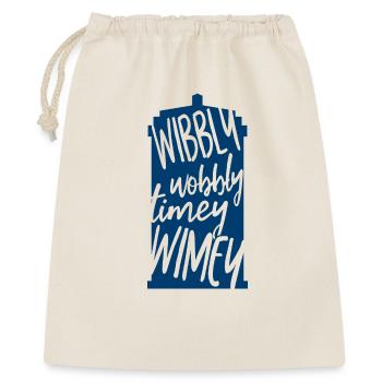 Wibbly Wobbly Timey WImey - Geschenkbeutel aus Baumwolle (40 x 50 cm) - Natur - Vorne