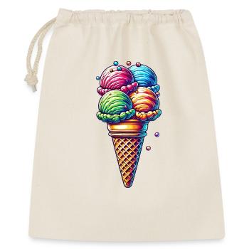 farbenfrohe Eiskreation in lebendigen Farben - Geschenkbeutel aus Baumwolle (40 x 50 cm) - Natur - Vorne