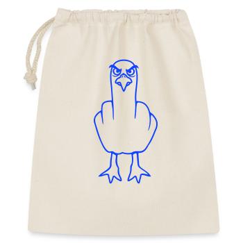 Möwe Mittelfinger Beleidigung Stinkefinger frech - Geschenkbeutel aus Baumwolle (40 x 50 cm) - Natur - Vorne