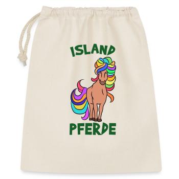 Pferdeliebe Islandpferde Islandponys Spruch - Geschenkbeutel aus Baumwolle (40 x 50 cm) - Natur - Vorne