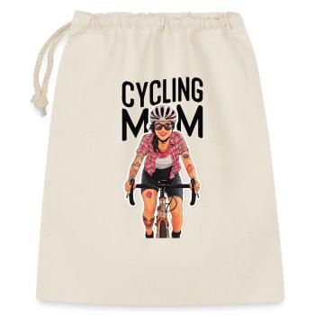 Illustration de maman cycliste vibrante - Sac cadeau 40 x 50 cm - nature - Devant