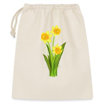 Leuchtende Osterglocken – Frühlingsblumen - Geschenkbeutel aus Baumwolle (40 x 50 cm) - Natur - Vorne