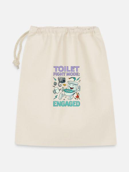 Toilettenkampf-Modus – Absurdes Hirnfäule-Design - Geschenkbeutel aus Baumwolle (40 x 50 cm) - Natur