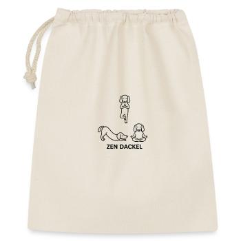 Dackel Dachshund Yoga Line Art cute süß zen pose - Geschenkbeutel aus Baumwolle (40 x 50 cm) - Natur - Vorne