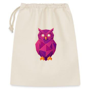 Hibou géométrique de style origami - Sac cadeau 40 x 50 cm - nature - Devant