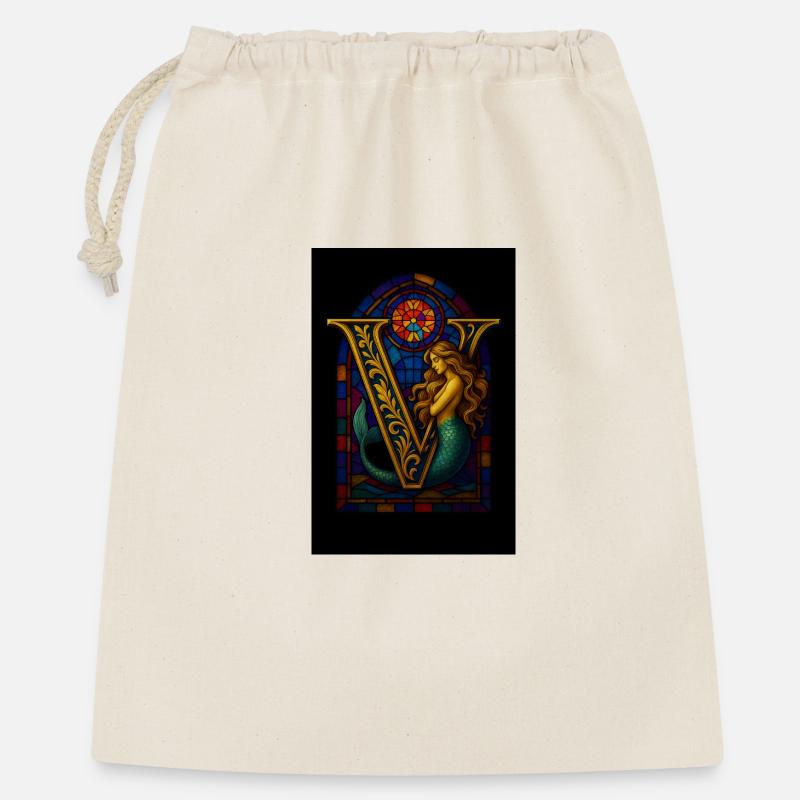 V – Magic Ornament with Mermaid - Gift Bag 40 x 50 cm - nature
