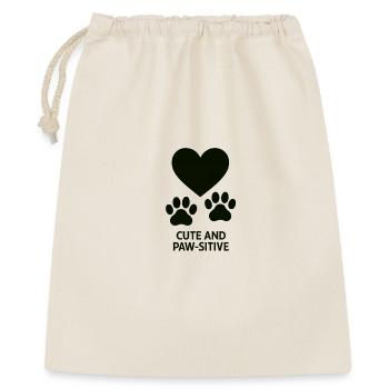 Herz und Pfoten Liebe Design - Geschenkbeutel aus Baumwolle (40 x 50 cm) - Natur - Vorne