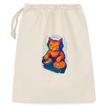 Néon DJ Cat Design - Sac cadeau 40 x 50 cm - nature - Devant