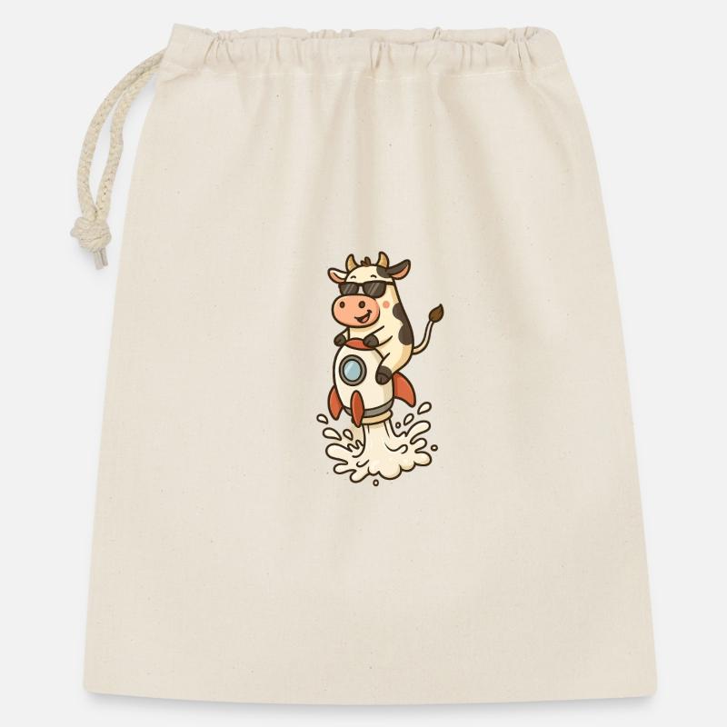Lancement de la fusée Funny Cow - Sac cadeau 40 x 50 cm - nature