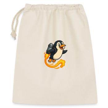 Vol de fusée pingouin ludique - Sac cadeau 40 x 50 cm - nature - Devant